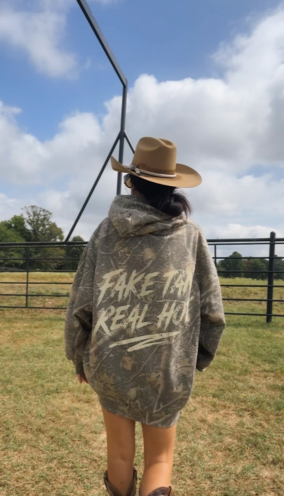 Fake Tan Real Hot Camo Hoodie